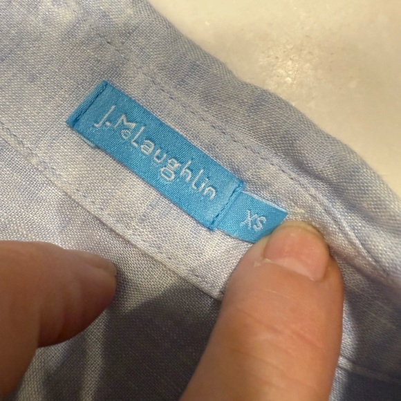 J.Mclaughlin LINEN Fallon Loose Fit Blouse Popover Women's Sz. Med Light Blue - Picture 4 of 11